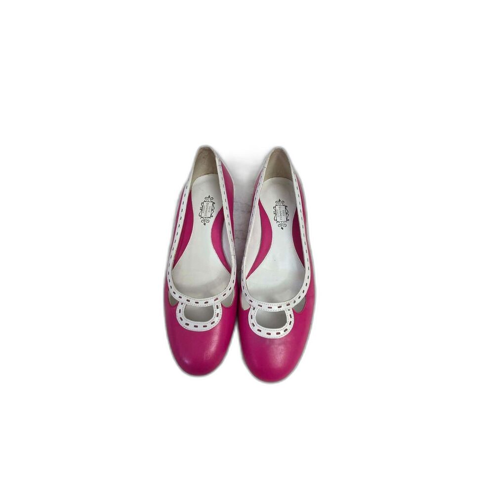 Vintage - Lulu Guinness London Pink Cream Leather Flats Made in Spain EU 35